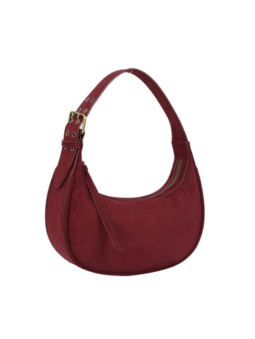 Buckle Accented Petite Hobo Handbag