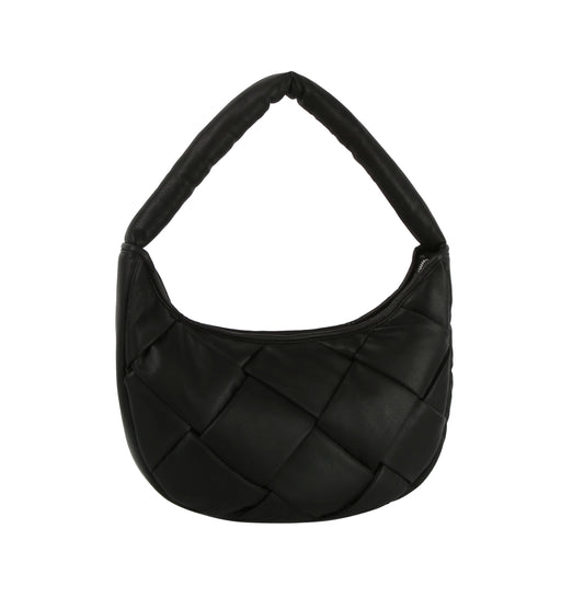 Large Woven Design Hobo Handbag