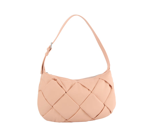 Puffy Woven Hobo Handbag