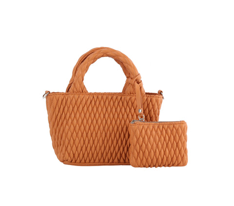 Two Piece Mini Quilted Tote Set