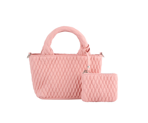 Two Piece Mini Quilted Tote Set