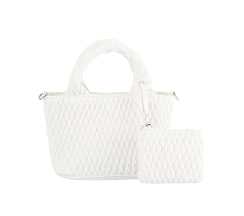 Two Piece Mini Quilted Tote Set