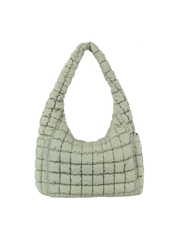 Quilted Puffer Desing Hobo Handbag