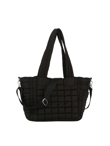 Quilted Puffer Design Tote Handbag