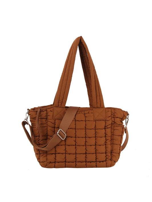 Quilted Puffer Design Tote Handbag