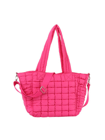 Quilted Puffer Design Tote Handbag