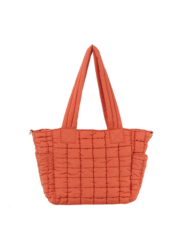 Quilted Puffer Design Tote Handbag