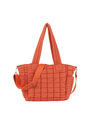 Quilted Puffer Design Tote Handbag