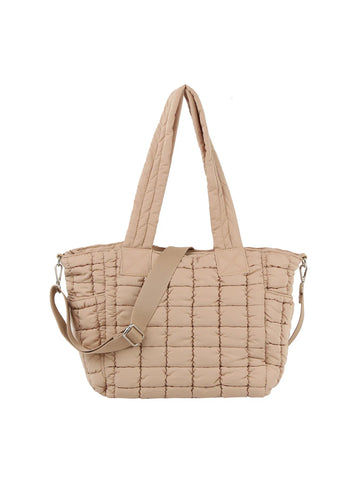 Quilted Puffer Design Tote Handbag