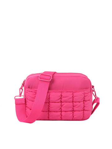 Quilted Puffer Front Pocket Crossbody Bag