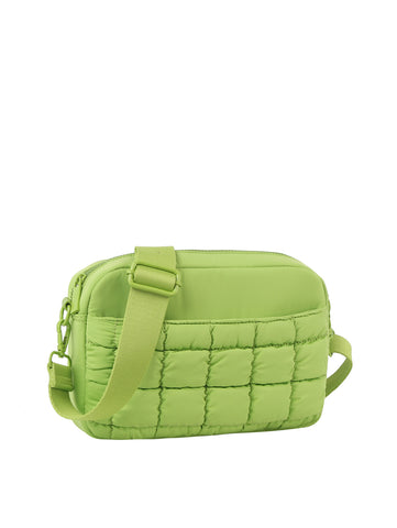 Quilted Puffer Front Pocket Crossbody Bag