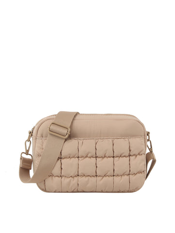 Quilted Puffer Front Pocket Crossbody Bag