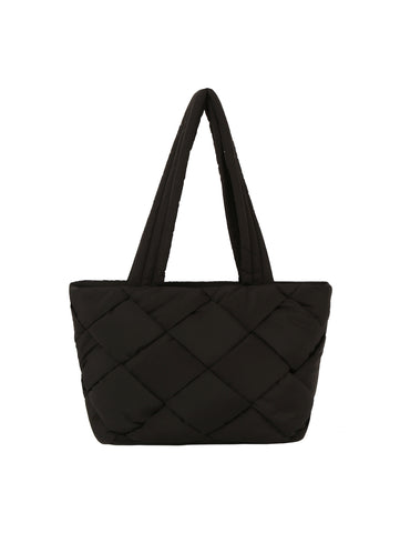 Quilted Puffer Style Tote Handbag