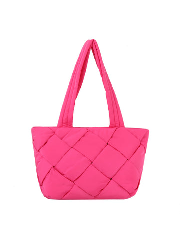 Quilted Puffer Style Tote Handbag