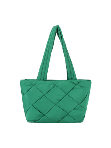 Quilted Puffer Style Tote Handbag