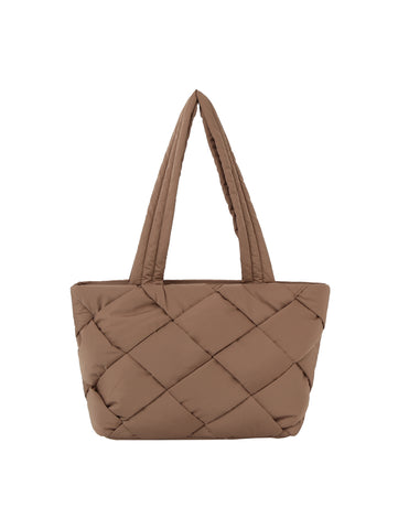 Quilted Puffer Style Tote Handbag