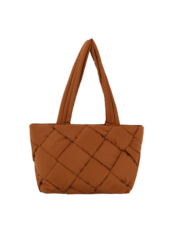 Quilted Puffer Style Tote Handbag