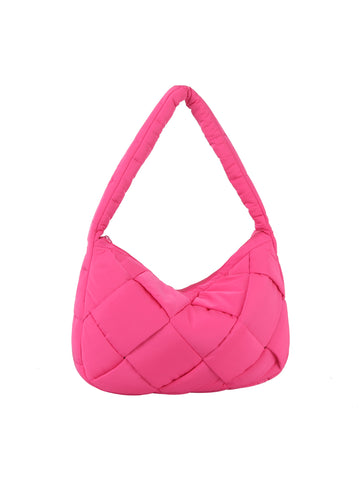 Quilted Puffer Style Hobo Handbag