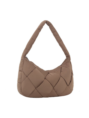 Quilted Puffer Style Hobo Handbag