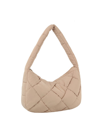 Quilted Puffer Style Hobo Handbag