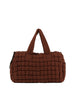 Puffy Grid Quilted Duffel Bag