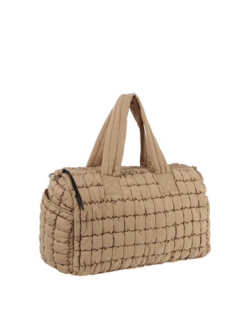 Puffy Grid Quilted Duffel Bag