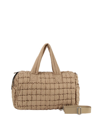Puffy Grid Quilted Duffel Bag