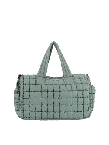 Puffy Grid Quilted Duffel Bag
