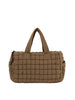 Puffy Grid Quilted Duffel Bag