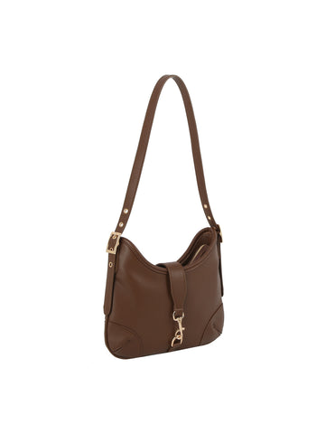 Classic Clip Front Crescent Shoulder Bag