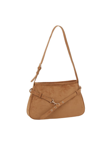 Buckle Strap Suede Shoulder Bag