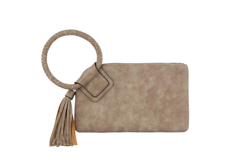 Braided Handle Wristlet Clutch