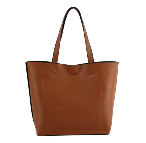 Front Pocket Reversible Tote Handbag