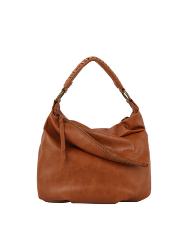 Luxe Faux Leather Fold Over Hobo Handbag