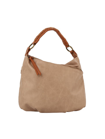 Luxe Faux Leather Fold Over Hobo Handbag