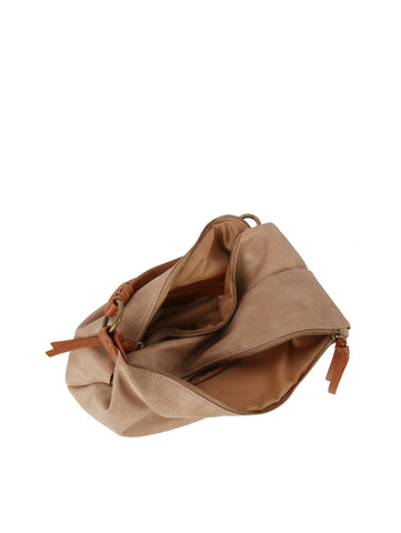 Luxe Faux Leather Fold Over Hobo Handbag