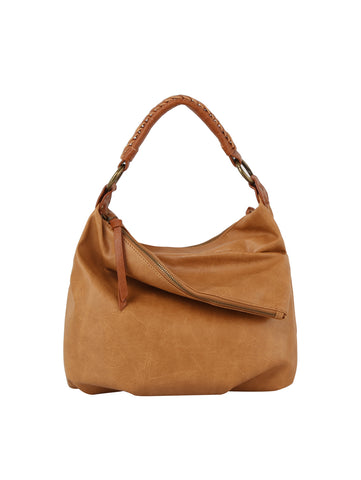 Luxe Faux Leather Fold Over Hobo Handbag