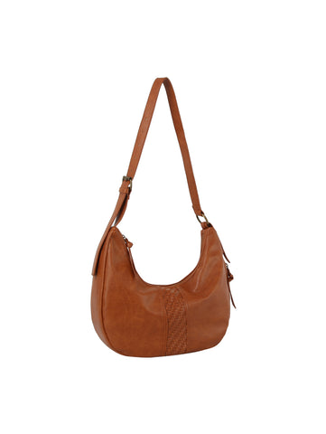 Woven Accent Classic Hobo Handbag