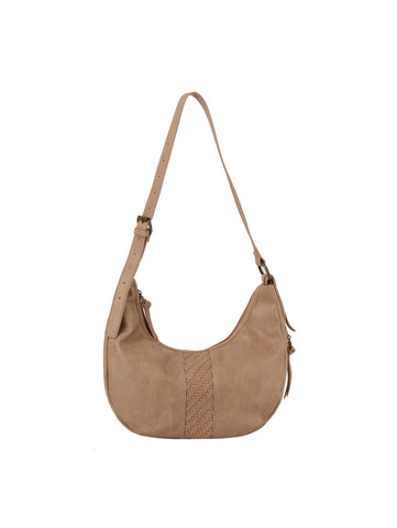 Woven Accent Classic Hobo Handbag