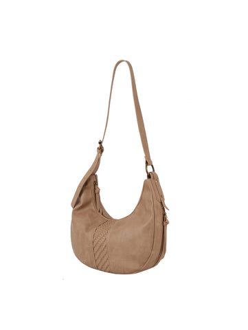 Woven Accent Classic Hobo Handbag