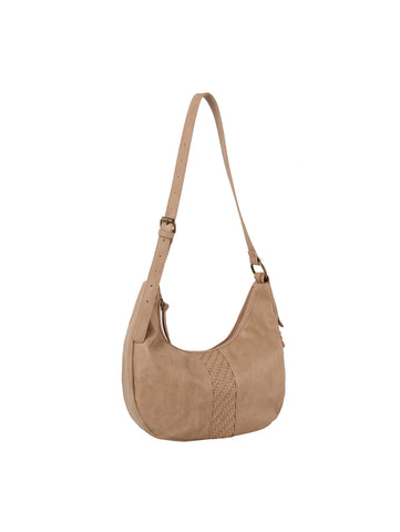 Woven Accent Classic Hobo Handbag