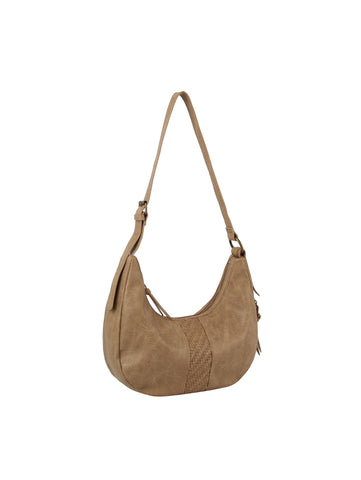 Woven Accent Classic Hobo Handbag