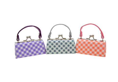 Glittery Gingham Design Lipstick Case Assorted Set