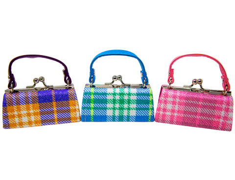 Sparkling Plaid Print Lipstick Case Assorted Set