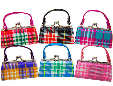 Sparkling Plaid Print Lipstick Case Assorted Set