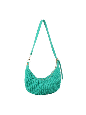 Quilted Chain Accented Hobo Handbag