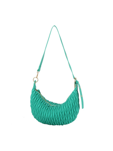 Quilted Chain Accented Hobo Handbag