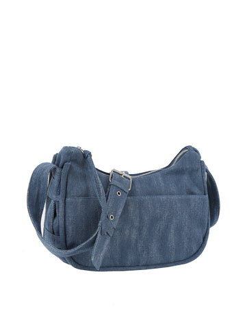 Front Pocket Denim Shoulder Bag