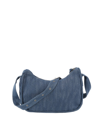 Front Pocket Denim Shoulder Bag