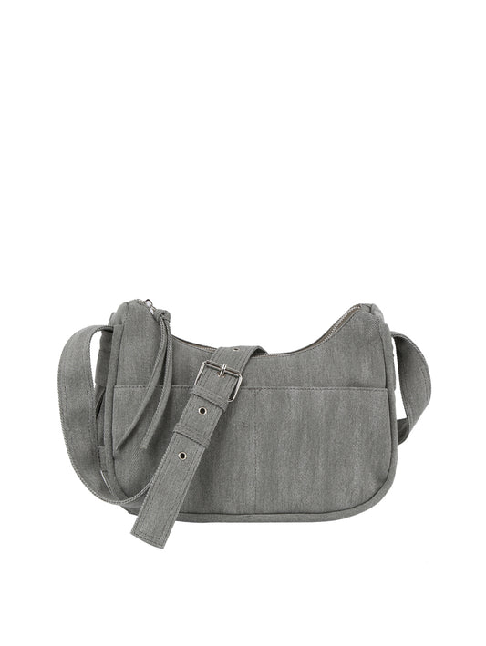 Front Pocket Denim Shoulder Bag